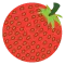 Icon of a strawberry, one of the fruits you can collect in the Smoothie Operator game.